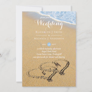 Tropical Beach Love Hearts In Sand BUDGET Wedding