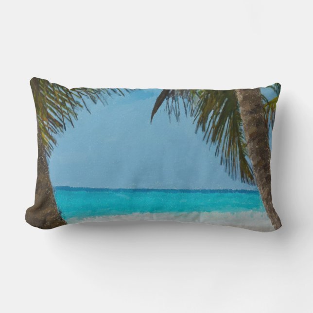 Tropical Beach Lumbar Cushion (Front)