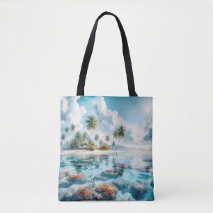 Tropical beach Maldives Modern wedding destination Tote Bag