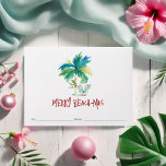 Tropical Beach-mas Money Envelope<br><div class="desc">These Christmas money envelopes feature the words "Merry Beach-mas" in fun hand lettered typography with a palm tree and Santa on the beach. Personalise with the recipients name and the gift givers name. Order small quantities or money envelopes in bulk to give out holiday bonuses. The inside features a matching...</div>