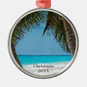 Tropical Beach Metal Tree Decoration