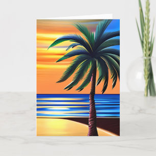 Tropical Beach   Missing You Card
