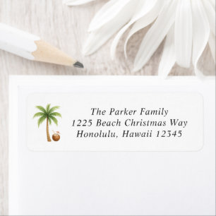 Tropical Beach Modern Christmas Return Address