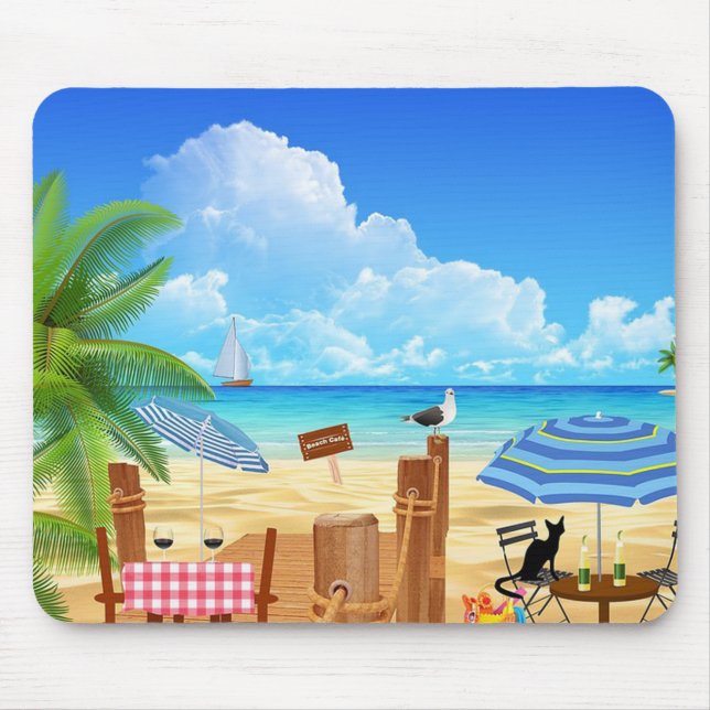 Tropical Beach Mouse Pad (Front)