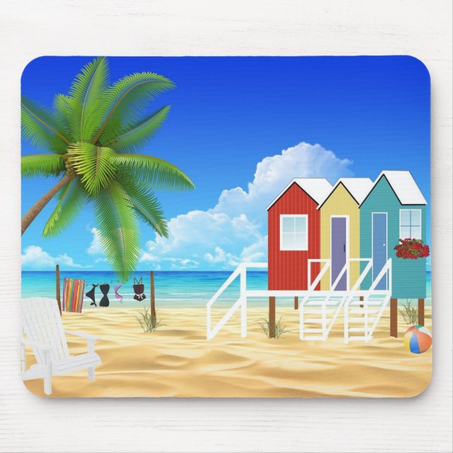 Tropical Beach Mouse Pad (Front)
