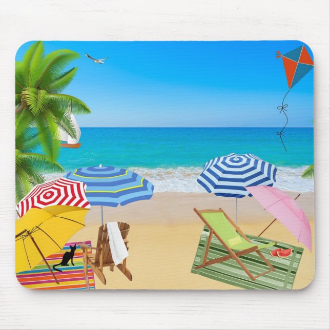 Tropical Beach Mouse Pad (Front)