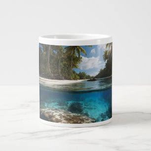 Tropical Beach Mug - Split View Ocean Mug - Above