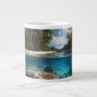 Tropical Beach Mug - Split View Ocean Mug - Above