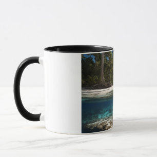 Tropical Beach Mug - Split View Ocean Mug - Above