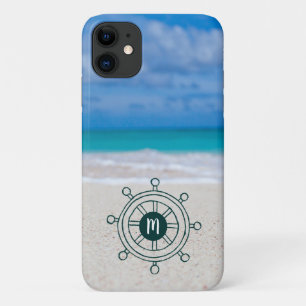 Tropical Beach Nautical Ship rudder Monogram Case-Mate iPhone Case