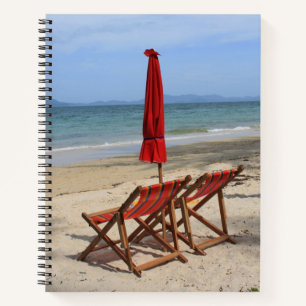 Tropical beach notebook
