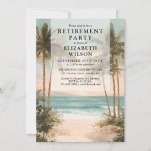 Tropical Beach Ocean Retirement Party