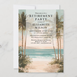 Tropical Beach Ocean Retirement Party Invitation