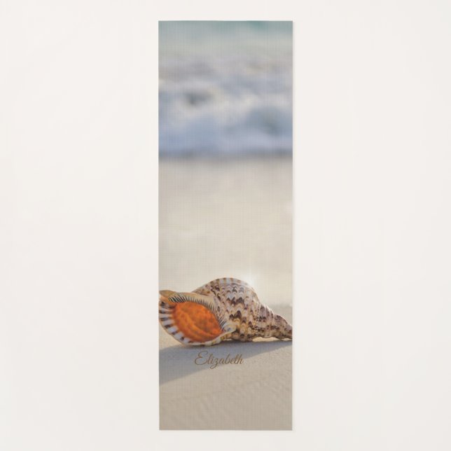 Tropical Beach Ocean Sand Seashell Yoga Mat (Front)