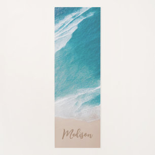 Tropical Beach Ocean Waves Personalised Yoga Mat