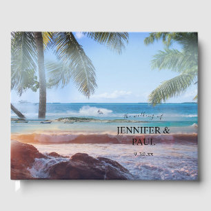 Tropical Beach Palm Destination Wedding Guest Book