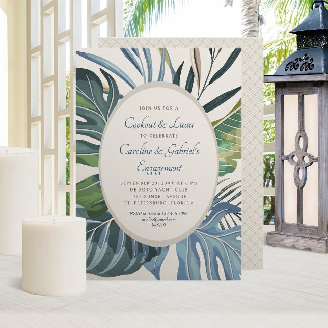 Tropical Beach Palm Engagement Party Invitation (Creator Uploaded)
