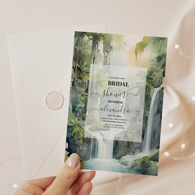 Tropical Beach Palm Leaf Bridal Shower Invitation (Creator Uploaded)