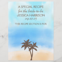 Tropical Beach Palm Tree Bridal Shower Divider