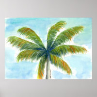 Tropical Beach palm tree on a sunny day