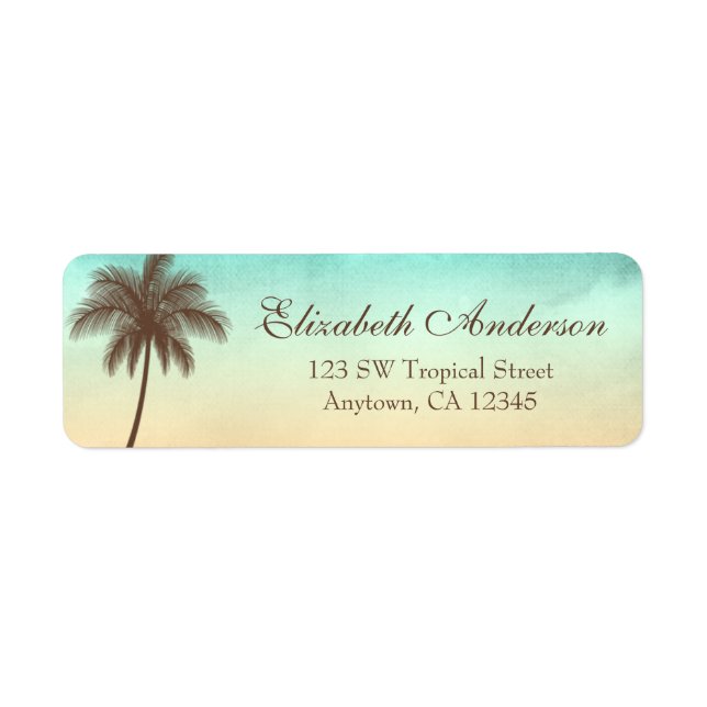 Tropical Beach Palm Tree Personalised (Front)