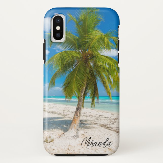 Tropical Beach Palm Tree Personalised Case-Mate iPhone Case (Back)