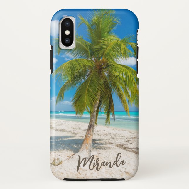 Tropical Beach Palm Tree Personalized Case-Mate iPhone Case (Back)