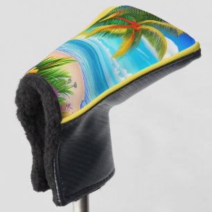 Tropical Beach Palm Tree Scene Golf Head Cover