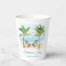 Tropical Beach Palm Trees Christmas in July