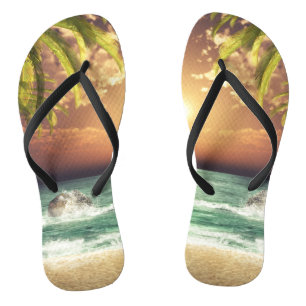 Tropical Beach Palm Trees Jandals