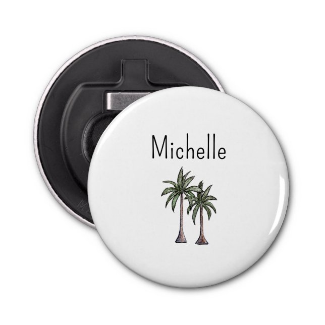 Tropical Beach Palm Trees Simple Summer Bottle Opener (Front)