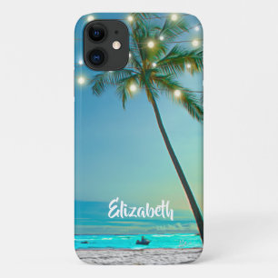 Tropical Beach Palm Trees String Lights Hawaii Case-Mate iPhone Case