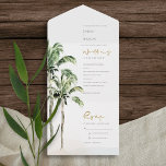 Tropical Beach Palm Trees Watercolor Wedding<br><div class="desc">If you need any further customisation please feel free to message me on yellowfebstudio@gmail.com.</div>