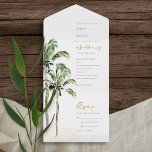 Tropical Beach Palm Trees Watercolor Wedding All In One Invitation<br><div class="desc">If you need any further customisation please feel free to message me on yellowfebstudio@gmail.com.</div>