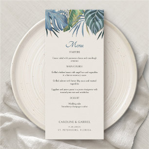 Tropical Beach Palm Wedding Menu