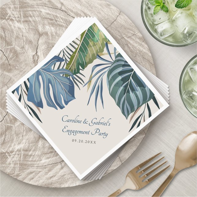 Tropical Beach Palm Wedding Napkin (Creator Uploaded)