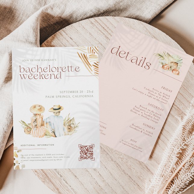 Tropical Beach Palms | Bachelorette Weekend Invitation (Creator Uploaded)