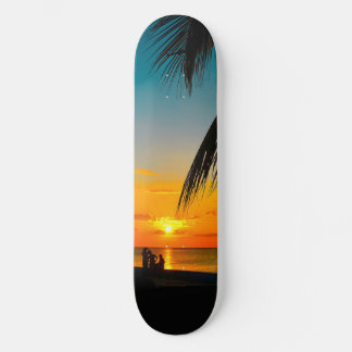 Tropical Beach Palms Colourful SUNSET Skateboard