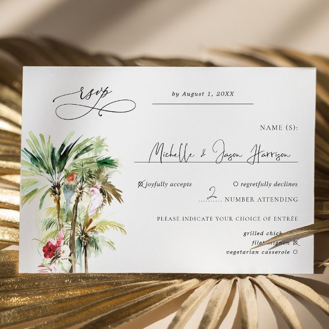 Tropical Beach Palms Wedding RSVP (Creator Uploaded)