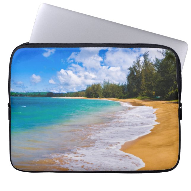 Tropical beach paradise, Hawaii Laptop Sleeve (Front)