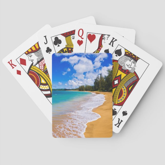Tropical beach paradise, Hawaii Playing Cards (Back)