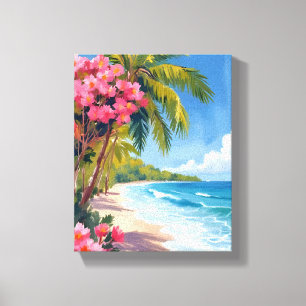 Tropical Beach Paradise   Ocean Painting Canvas Print