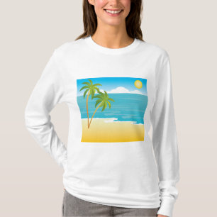 Tropical Beach Paradise with Palm Trees T-Shirt