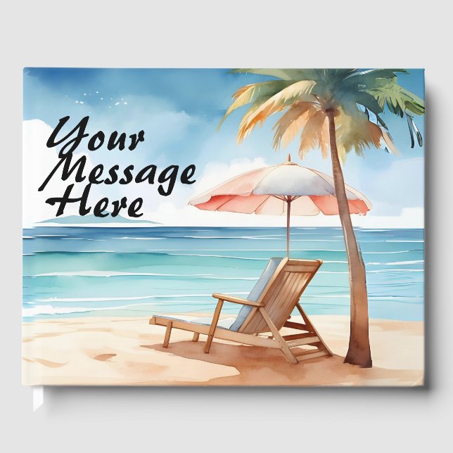 Tropical Beach Party  Guest Book (Front)