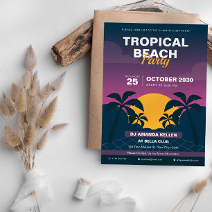 Tropical Beach Party Holiday Invitation