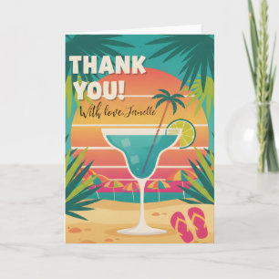 Tropical Beach Party Thank You Cocktail Summer Card