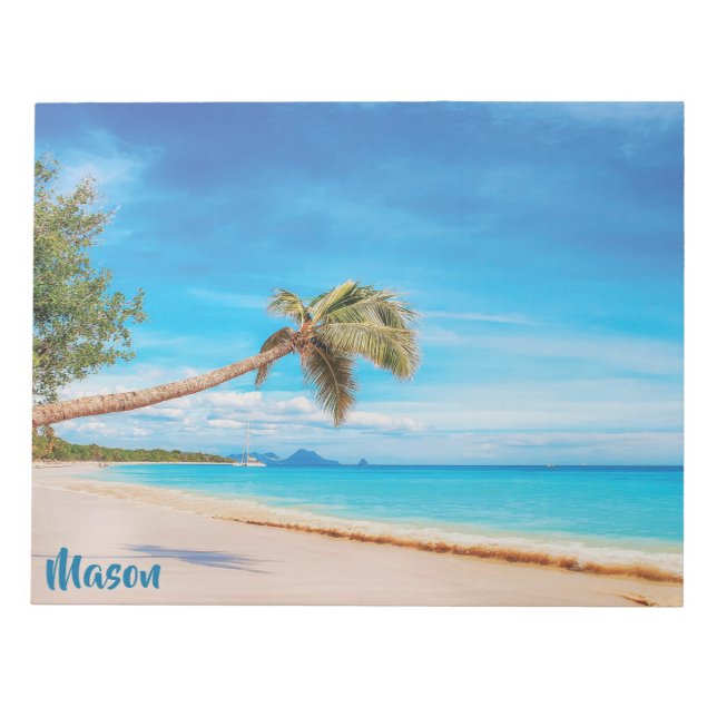 Tropical Beach (personalized name) Notepad (Front)