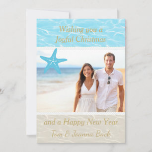 Tropical Beach Photo Christmas Card