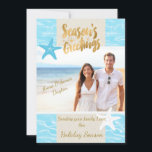 Tropical Beach Photo Christmas Card<br><div class="desc">Tropical Beach Photo Christmas Card. Capture the Spirit of Seaside Serenity with Our Beachy Christmas Card. Embrace the warmth and tranquility of the coast. Features a breathtaking beach and ocean backdrop. This card exudes a relaxed and festive Christmas atmosphere. Easily editable to reflect your own personality and Christmas wishes. Easily...</div>