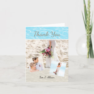 Tropical Beach Photo Thank You Card